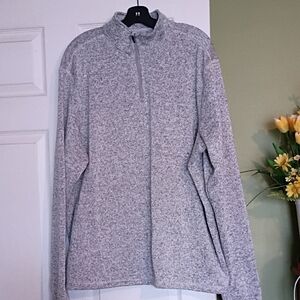 Faded Glory Men's Heather Gray 1/4 Zip-Up Jacket